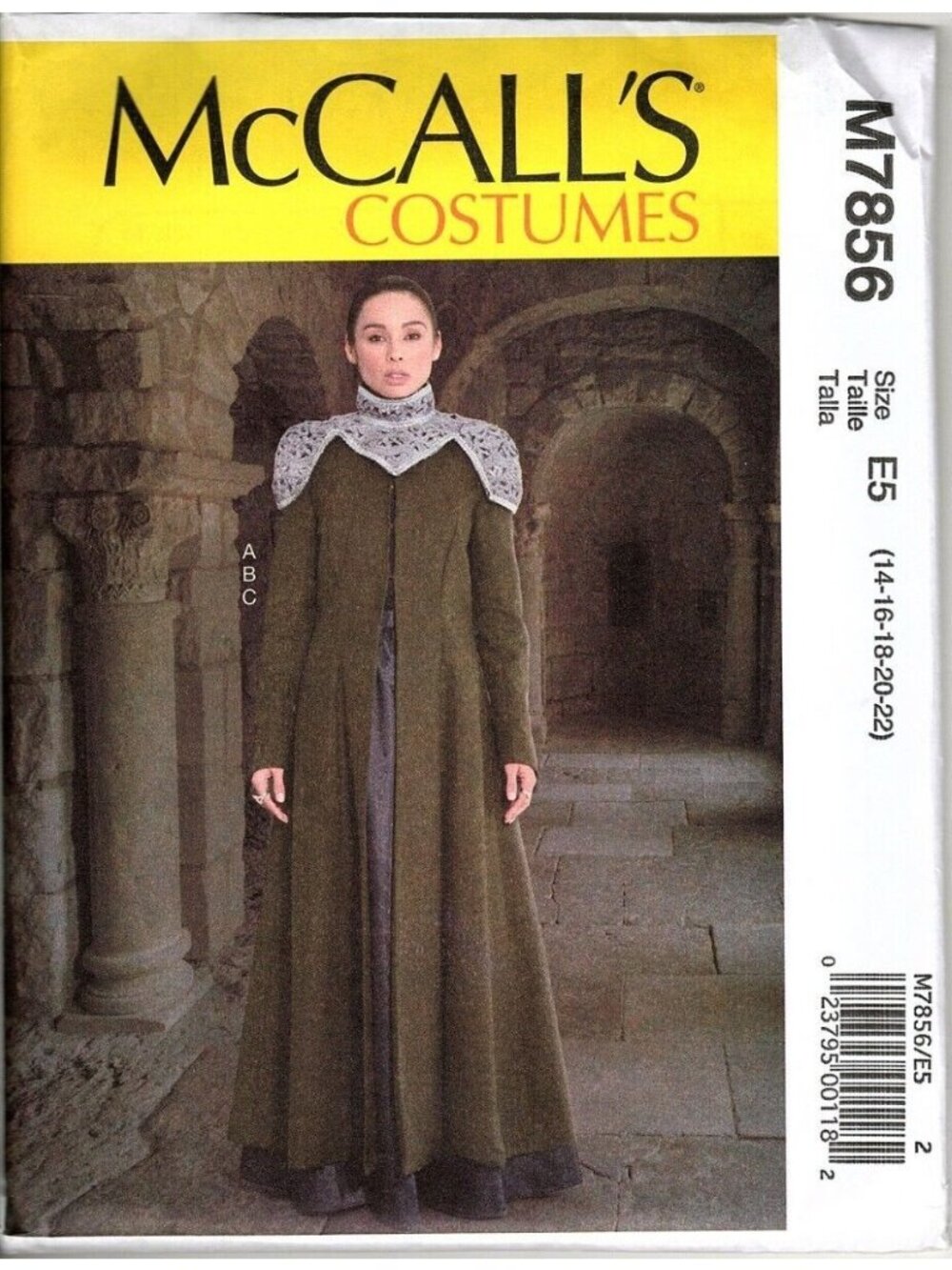 McCalls M7856 Misses 14-22 Costume Medieval Jacket Skirt Cosplay Sewing Pattern